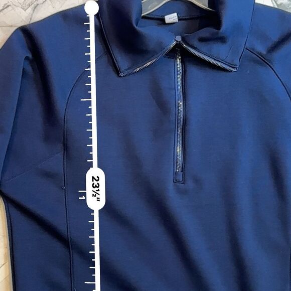 Anrabess | L | Classic Navy Women's Half-Zip Sweatshirt quarter zip pullover - Picture 6 of 6